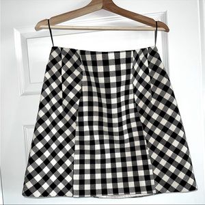 Topshop Woven Checkered Skirt Black & Cream | Brand New with tags | skater flare